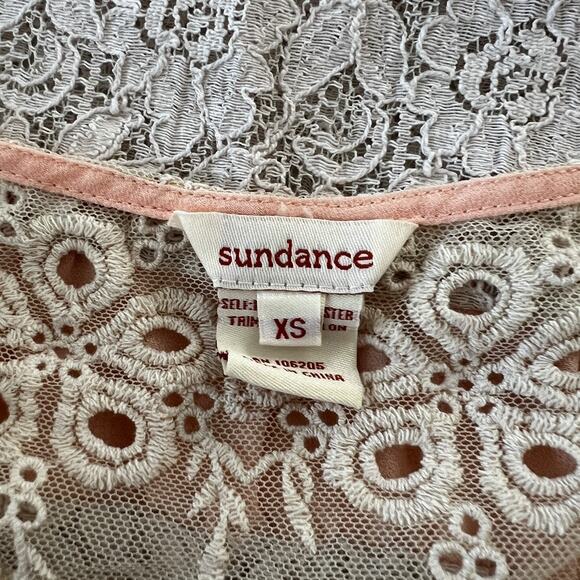 Sundance Womens Short Sleeve Lace Striped Pullover Top Shirt XS - Picture 7 of 8